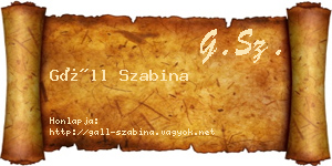 Gáll Szabina névjegykártya